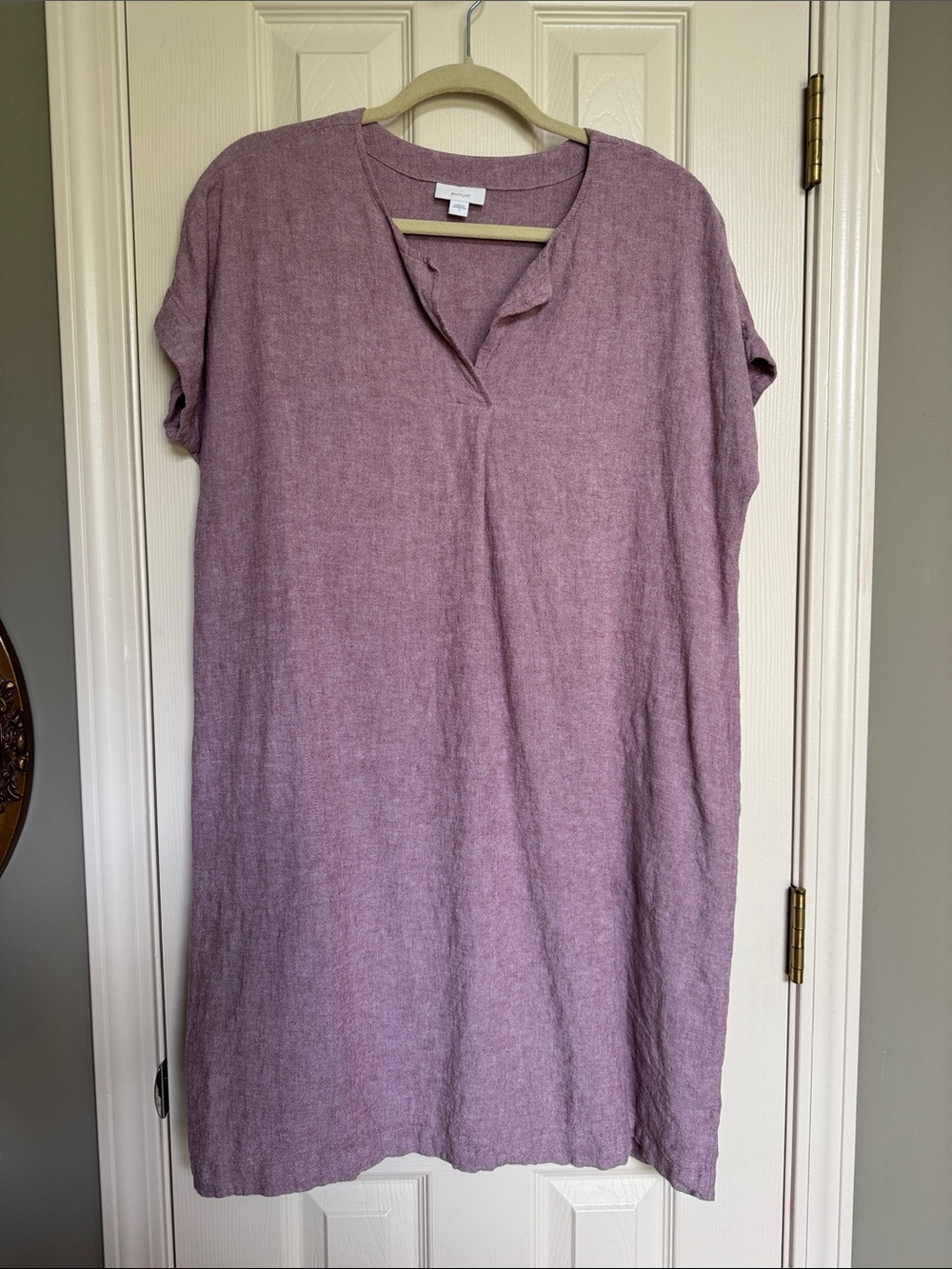 J. Jill Lavender Split-Neck Linen Tunic